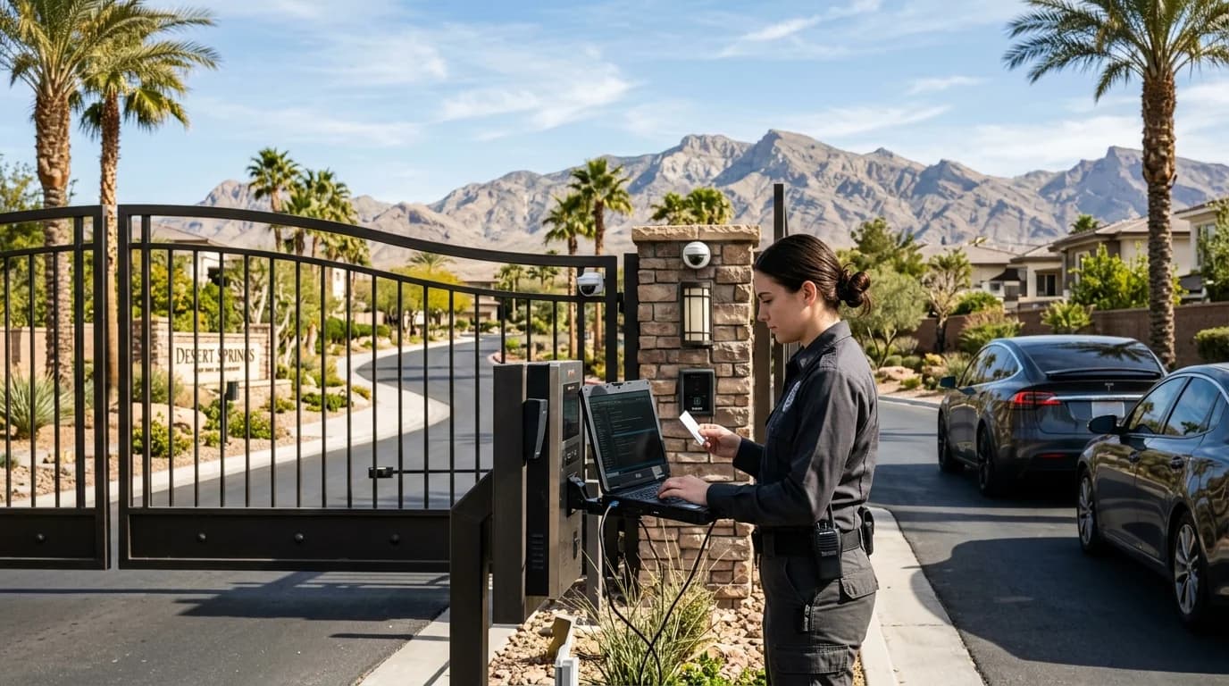 Gated community entrance in Las Vegas secured by ASAP Security