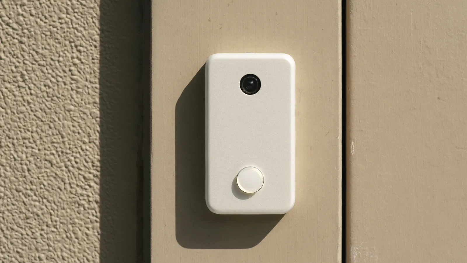 Battery video doorbell mounted without drilling at a Las Vegas rental front door