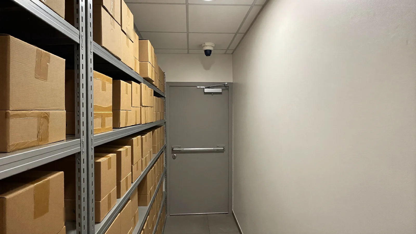 Camera above a retail stockroom back door